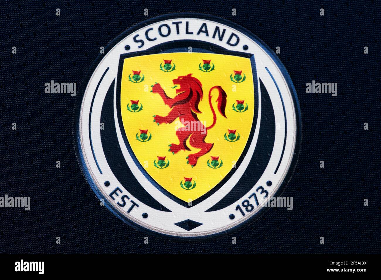 Close up of the Scotland National football team kit Stock Photo