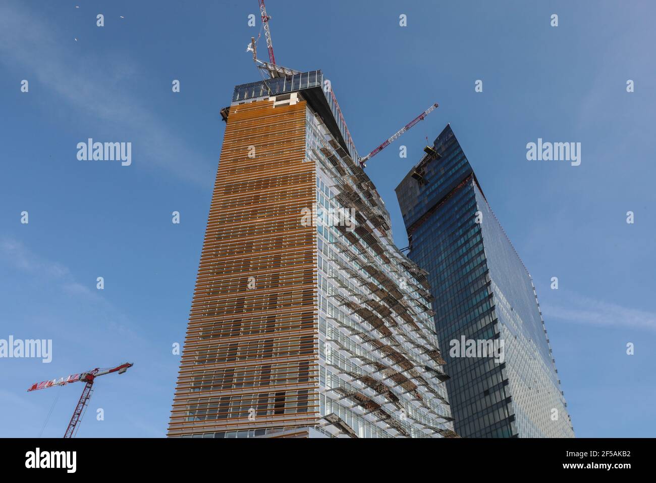 DUO TOWERS BY JEAN NOUVEL Stock Photo