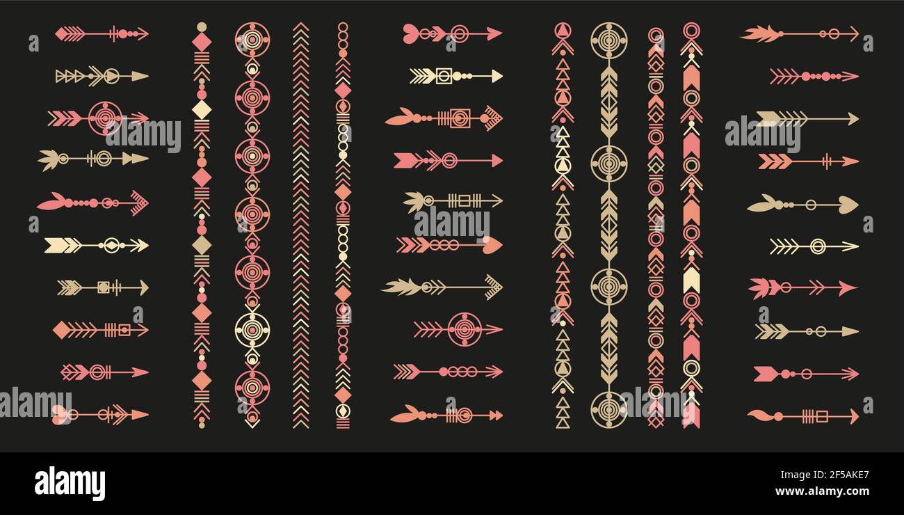 Tribal arrow set. Ethnic vector design collection. Boho elements for ...
