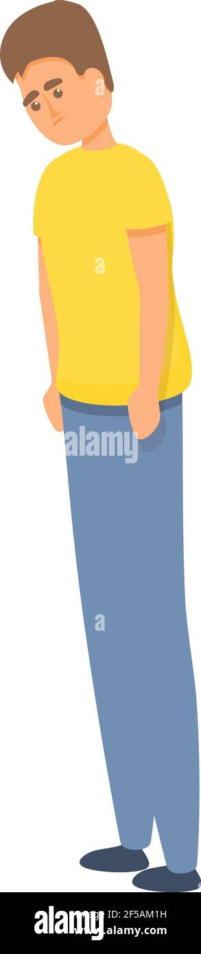 Guilty boy icon. Cartoon of guilty boy vector icon for web design isolated on white background Stock Vector