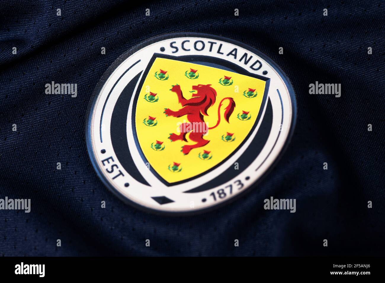 Close up of the Scotland National football team kit Stock Photo