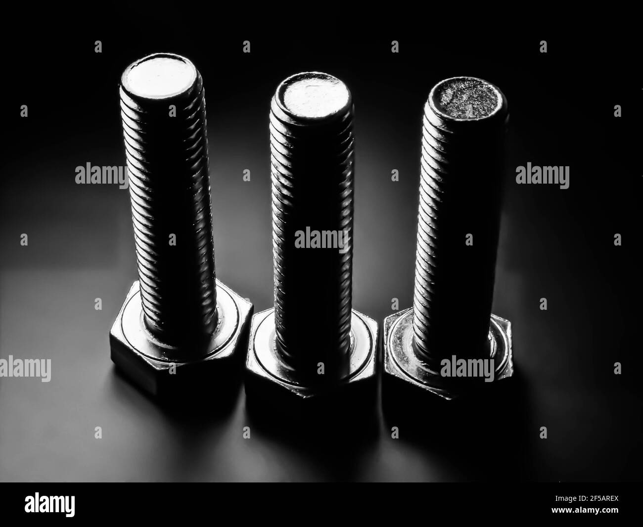 Closeup of various steel nuts and bolts Stock Photo Alamy