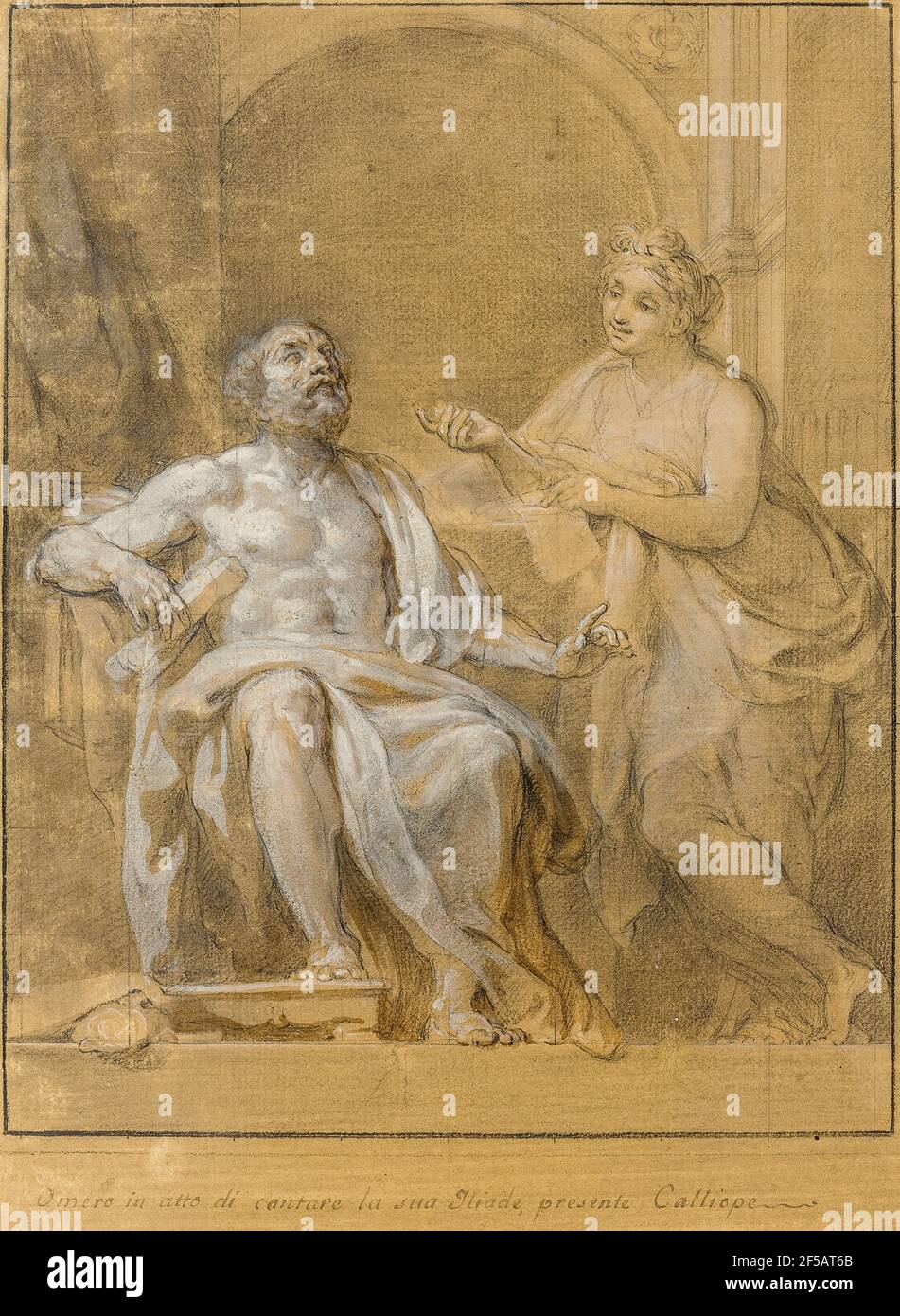 Tommaso Conca - Homer and Calliope, c. 1786 Stock Photo