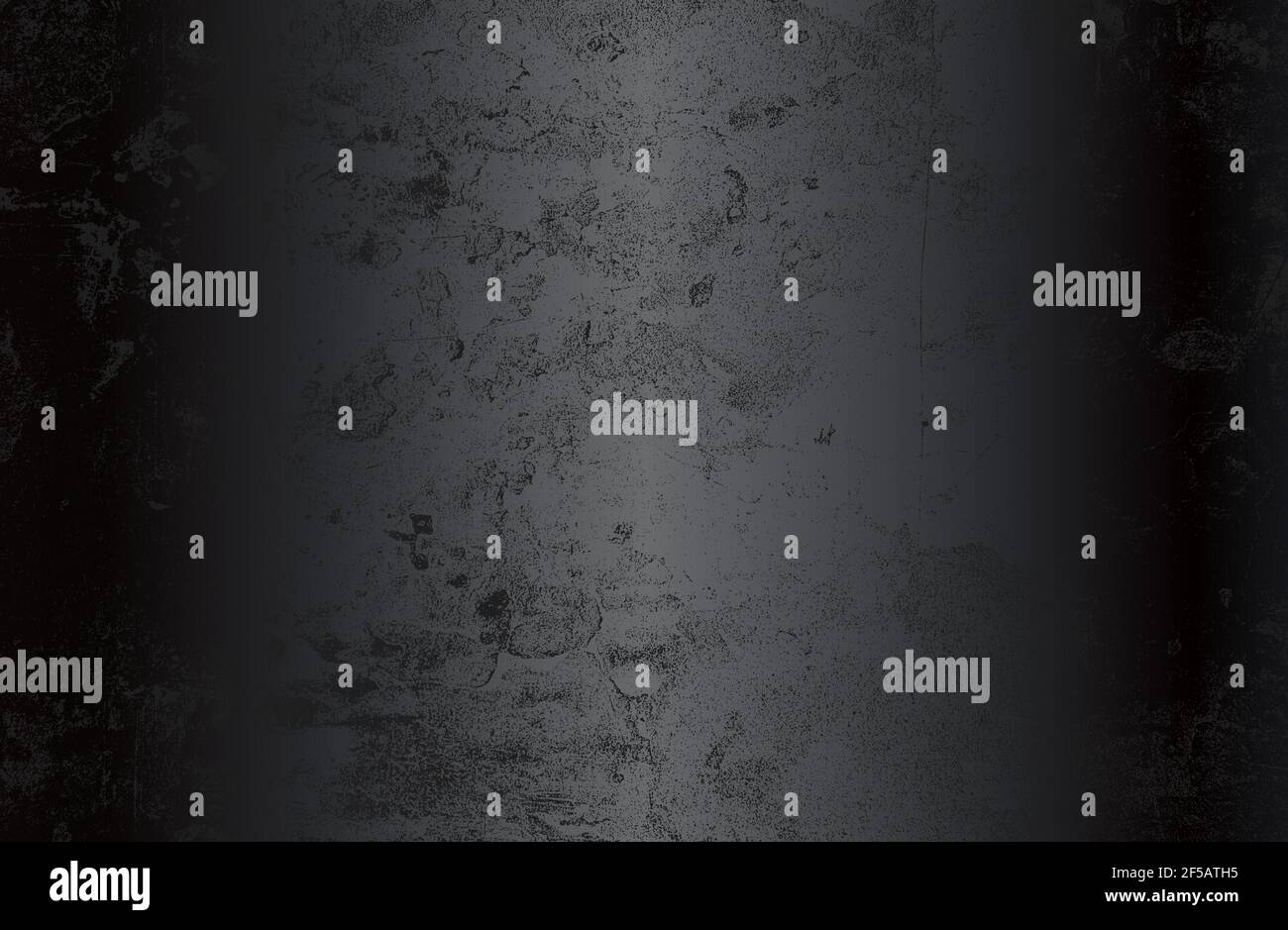Luxury black metal gradient background with distressed cracked concrete texture. Vector illustration Stock Vector