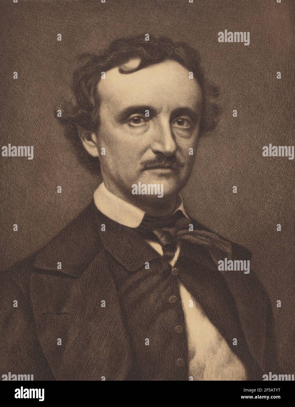 Jacques Reich  - Edgar Allan Poe  Portrait (Boston, 19 gennaio 1809 – Baltimora, 7 ottobre 1849) Stock Photo