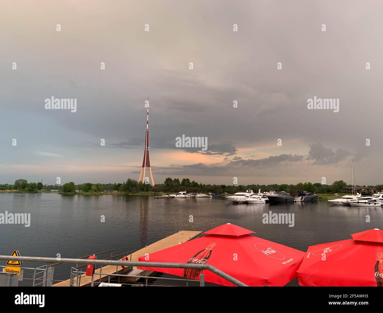 Amazing view of Riga Radio and TV Tower, Latvia Stock Photo - Alamy