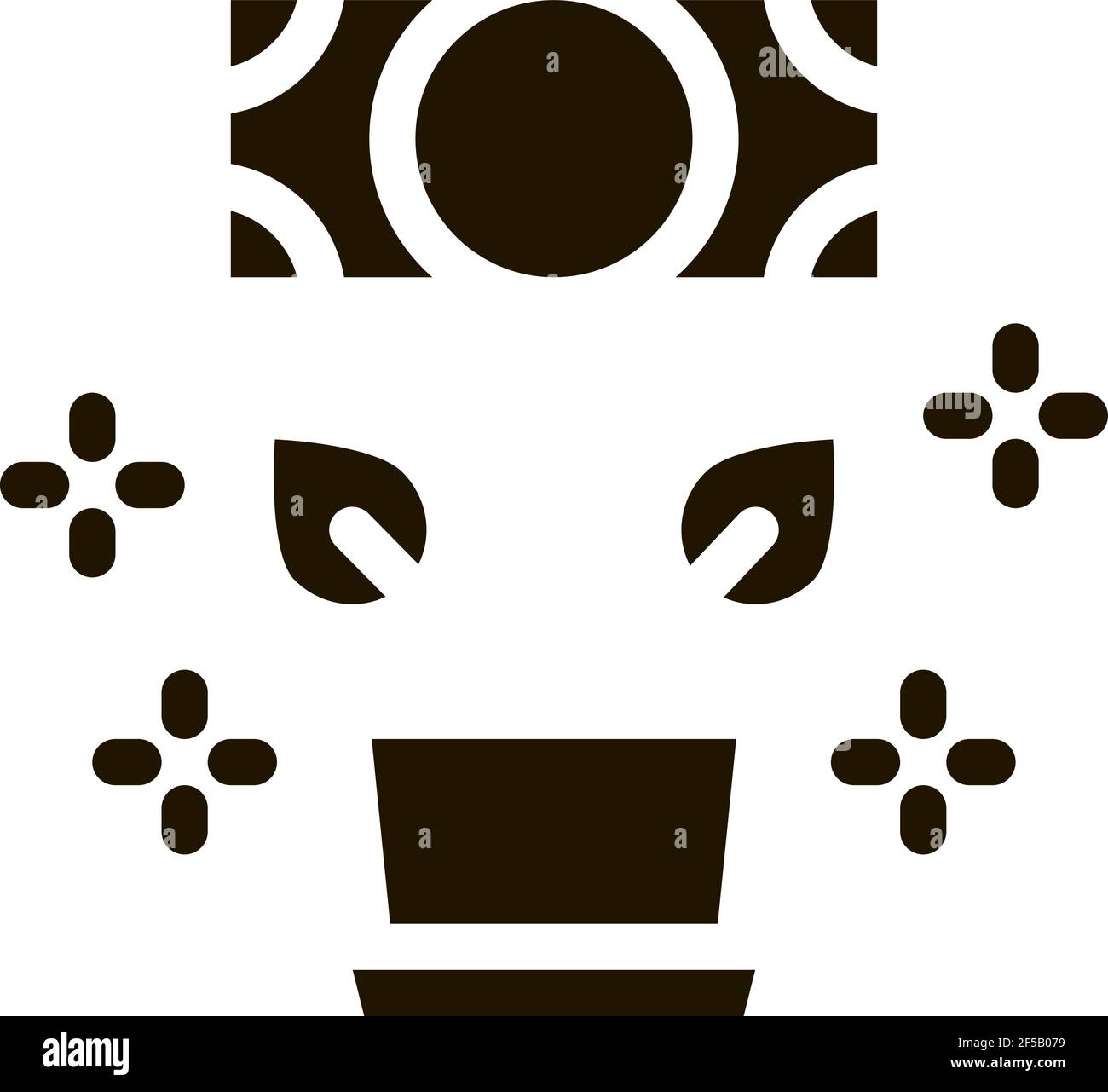 money tree in pot icon Vector Glyph Illustration Stock Vector