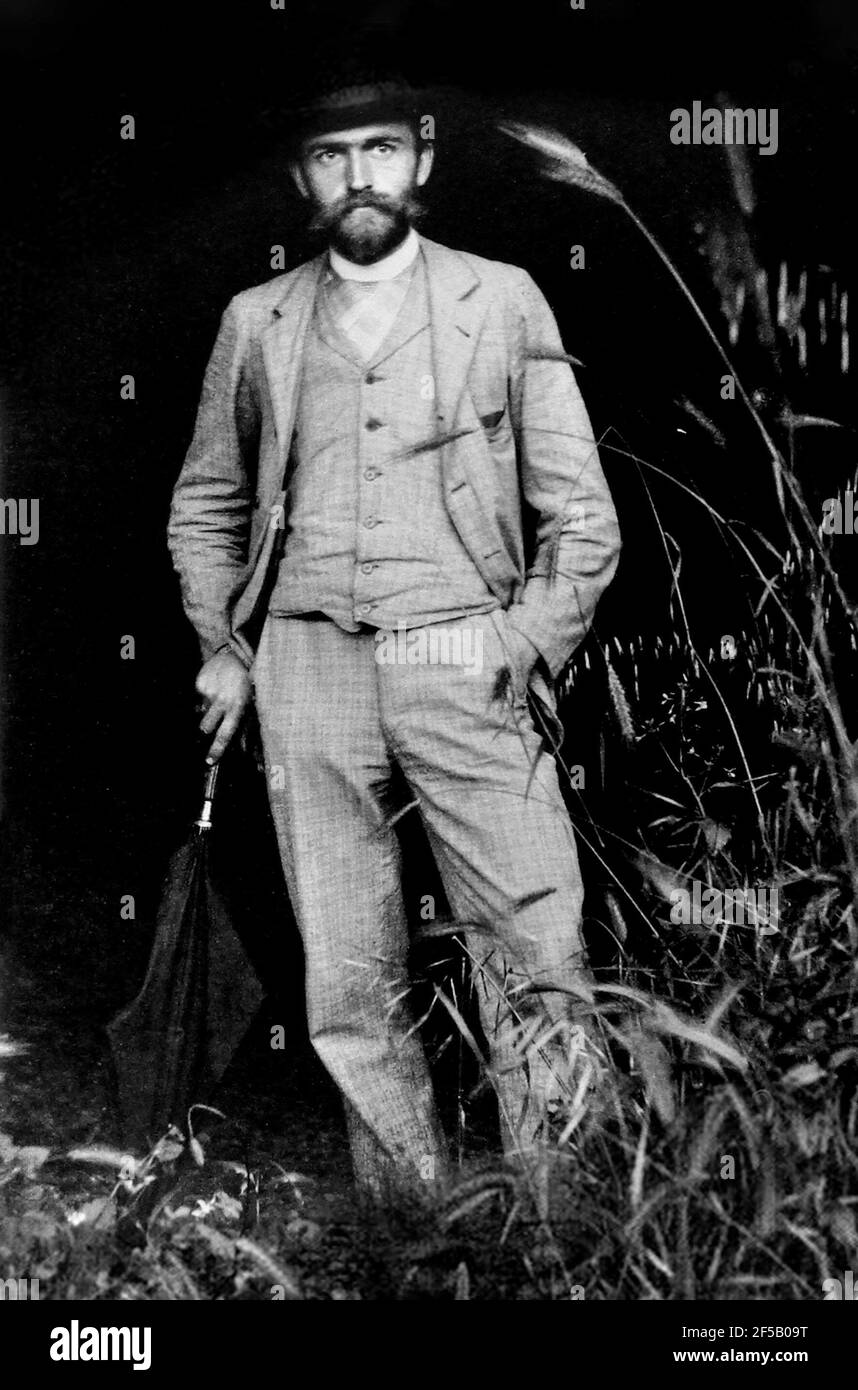 Karl Blossfeldt. Portrait of the German photographer and artist, Karl Blossfeldt (1866-1932), probable self-portrait, 1895 Stock Photo