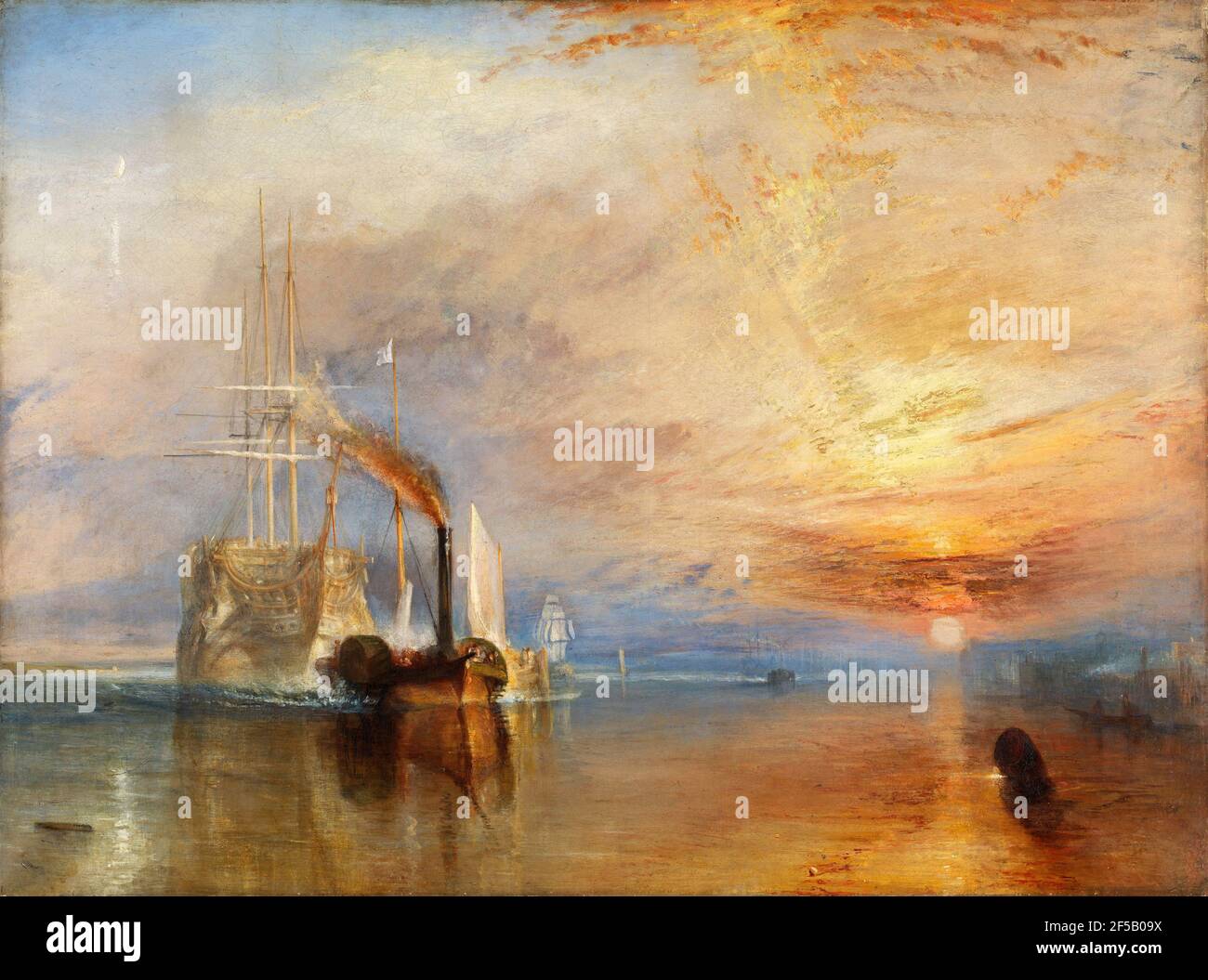 JMW Turner, The Fighting Temeraire, oil on canvas, 1839. Stock Photo