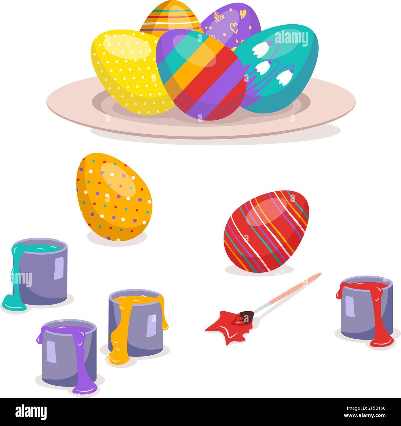 Happy Easter items Stock Vector