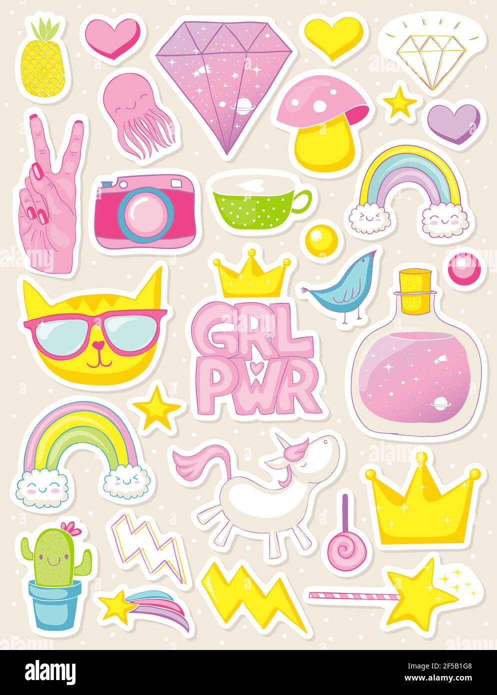 Cute stickers hi-res stock photography and images - Alamy