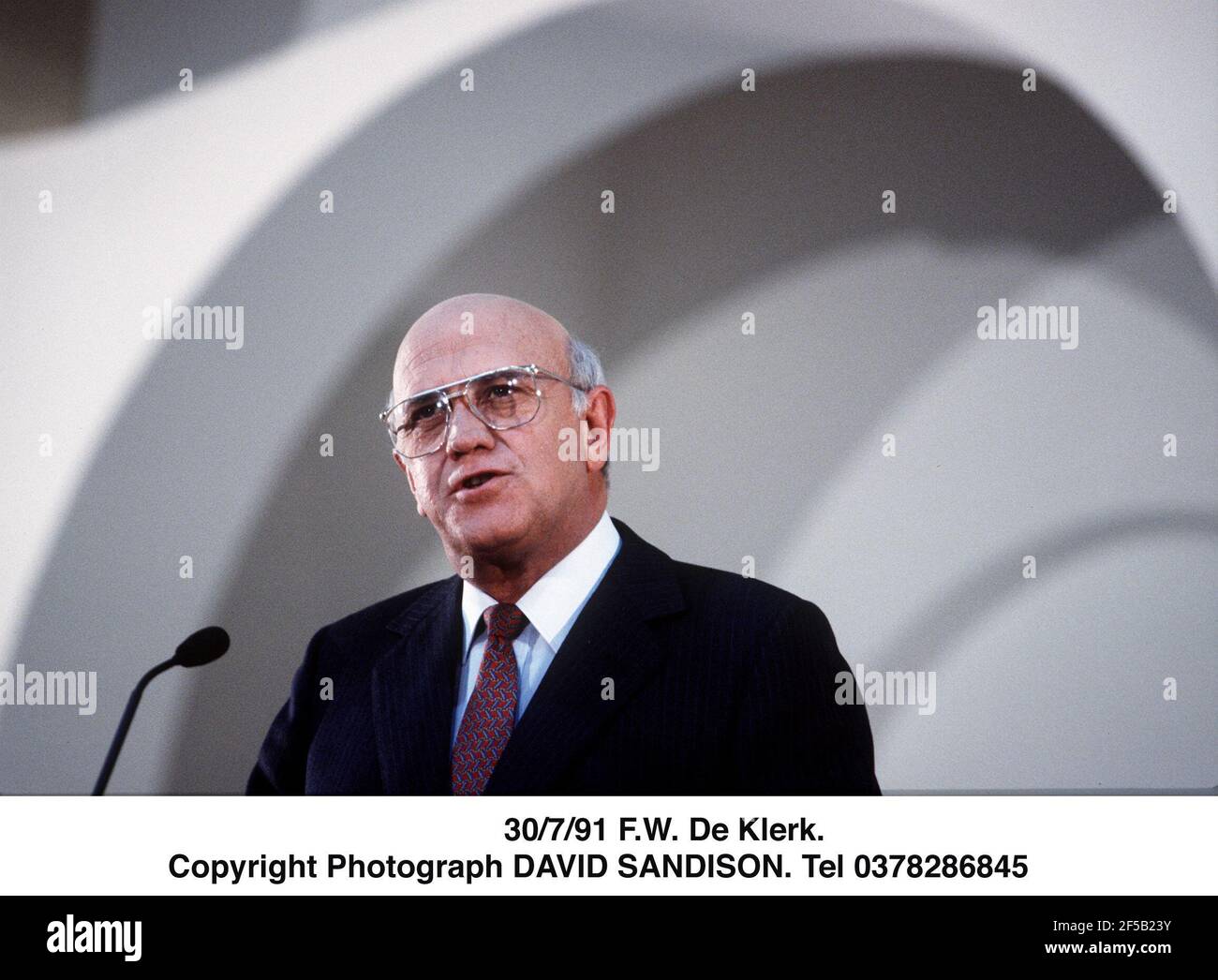 F W De Klerk South African Vice president and leader of the National