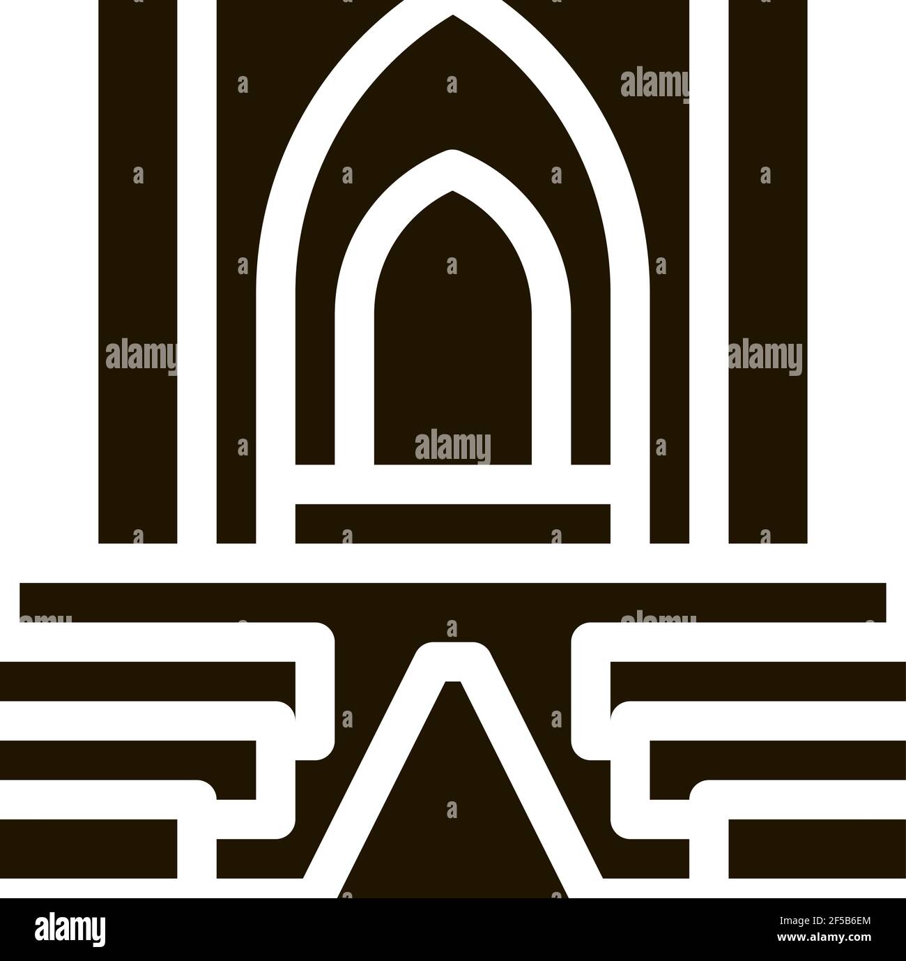 view inside catholic church icon Vector Glyph Illustration Stock Vector ...