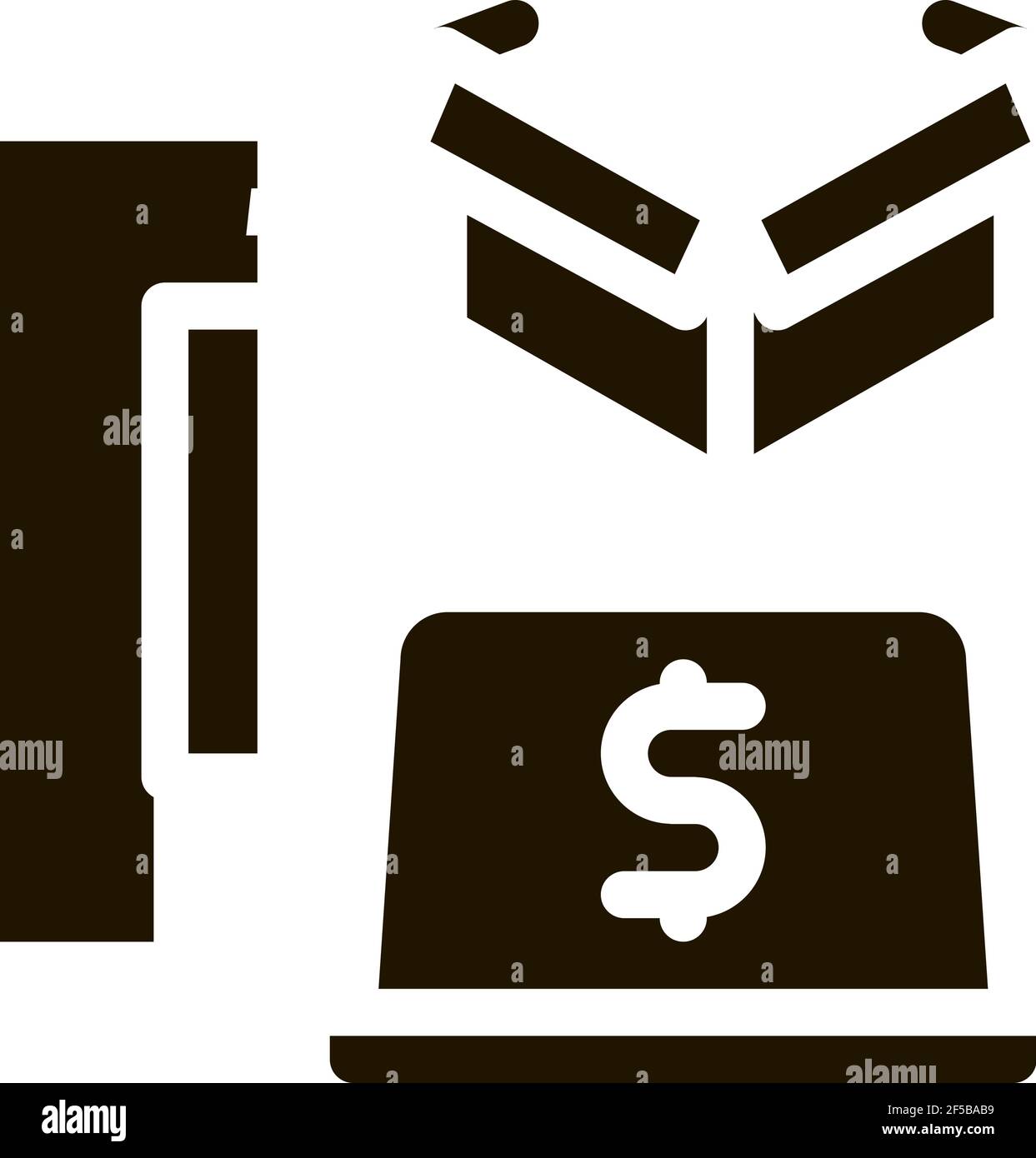 payments in laptop icon Vector Glyph Illustration Stock Vector