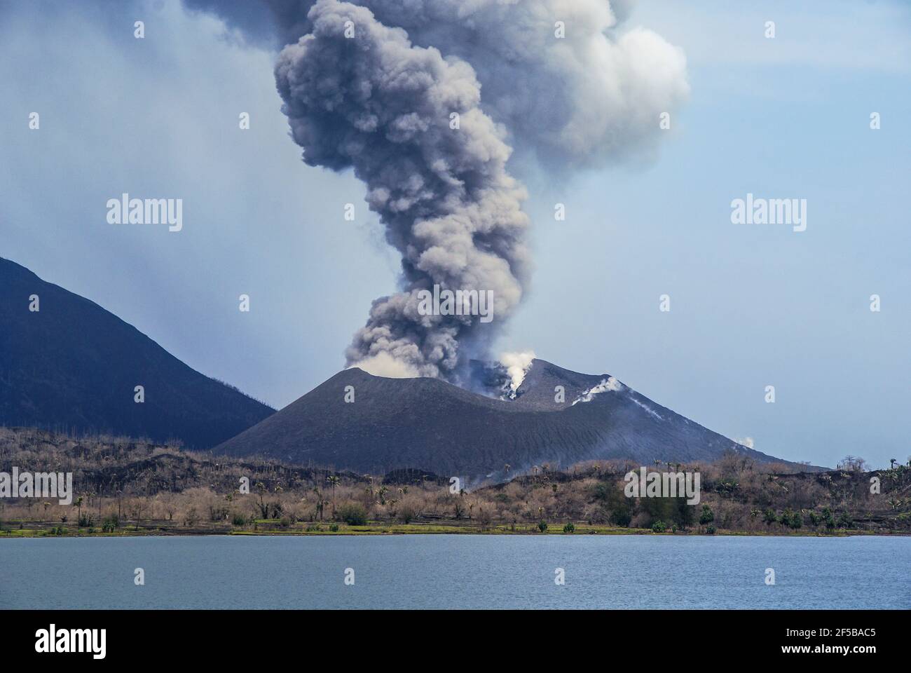 Mt Tavurvur active volcano. Rabaul; Papua New Guinea; Stock Photo