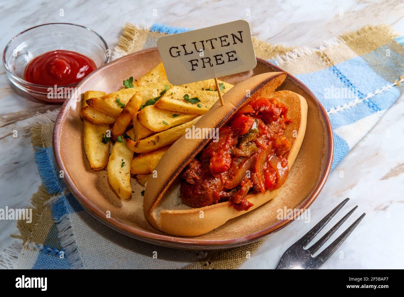 Sausage onions and peppers hoagie sandwich with side of steak fries