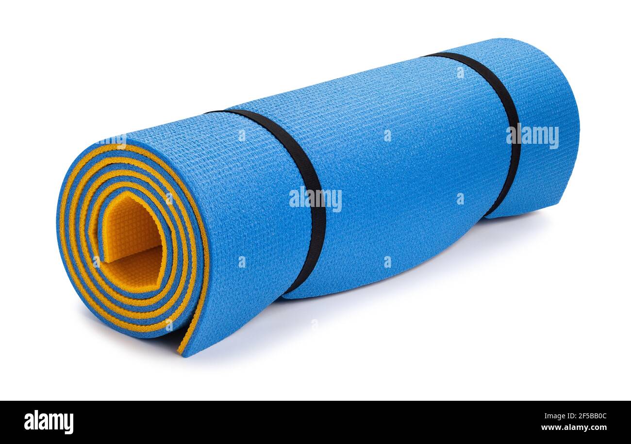 fitness mat path isolated on white Stock Photo
