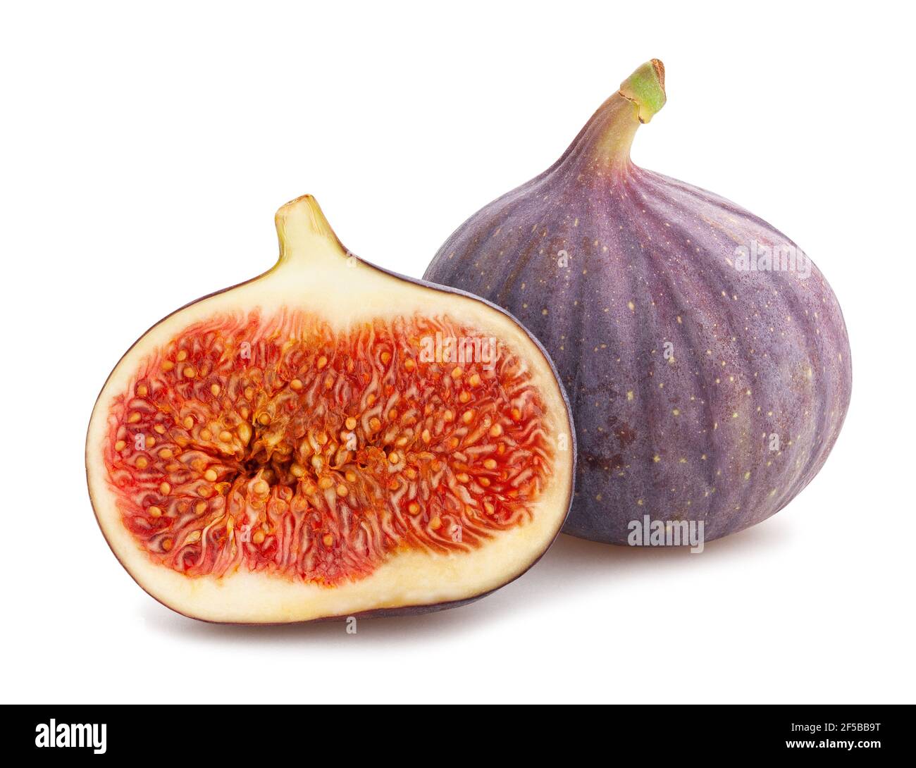 sliced figs path isolated on white Stock Photo