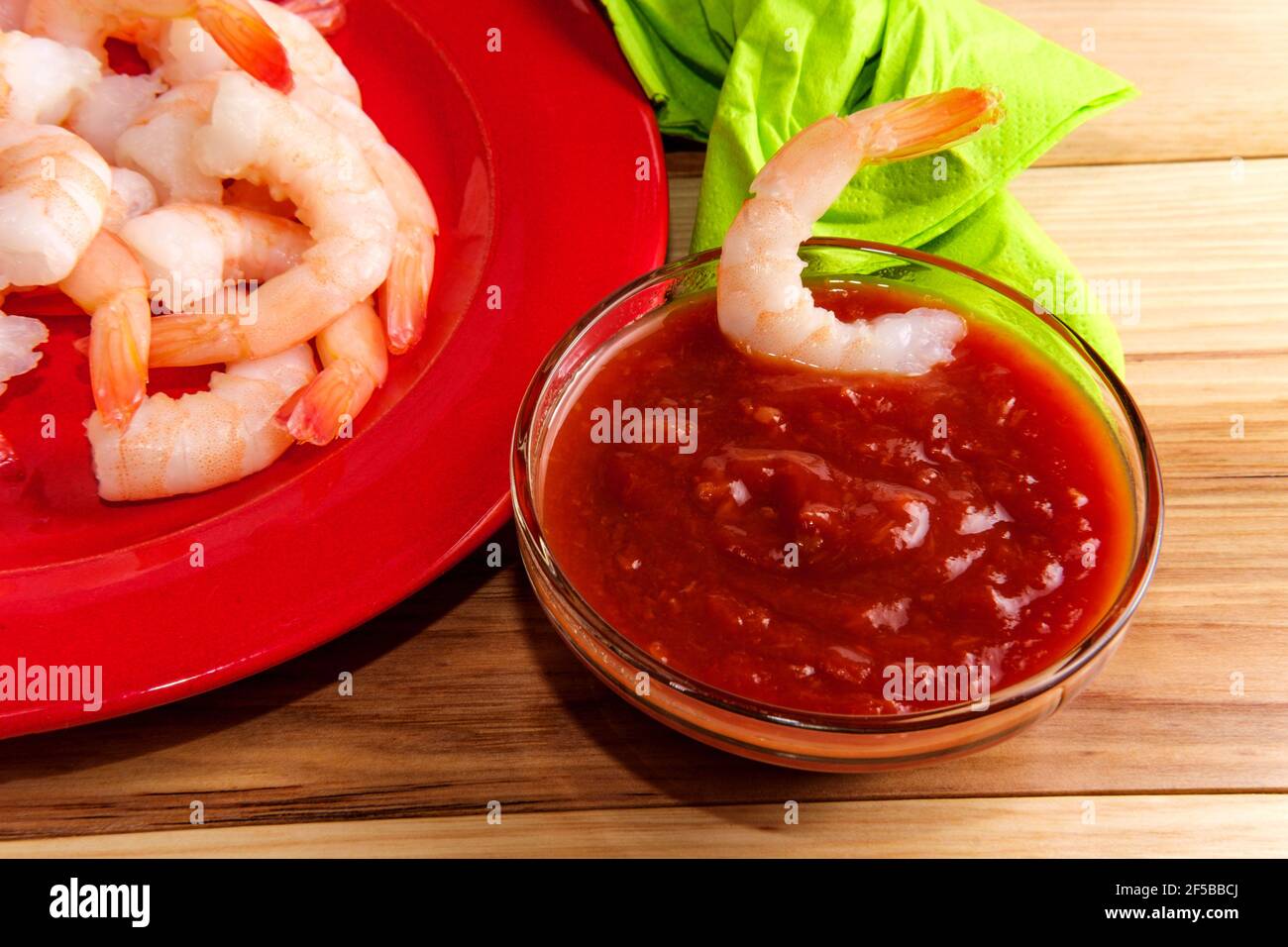 Delightful tailon shrimp cocktail served with horseradish dipping