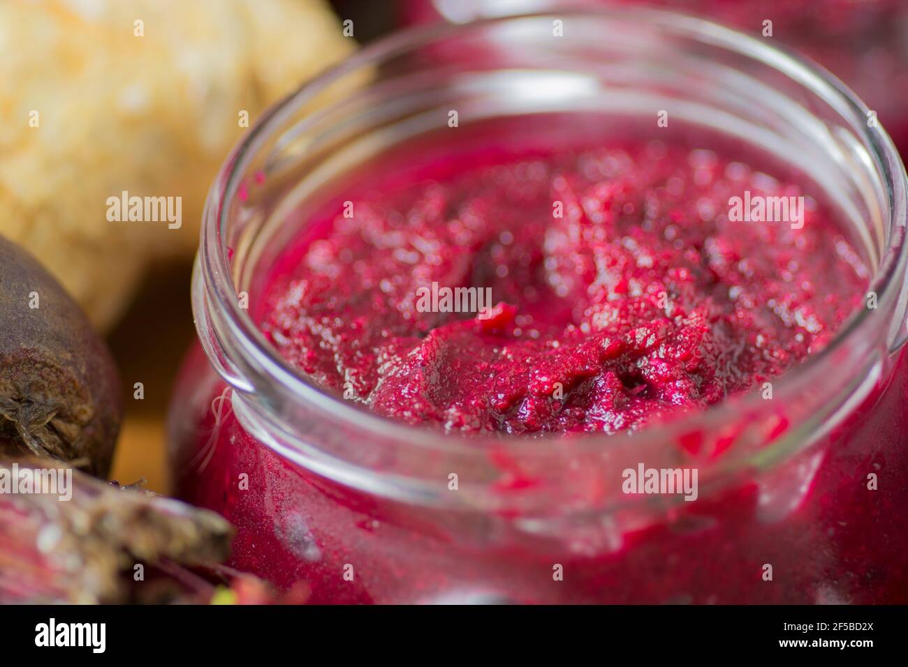 Bowls of homemade Red Chrain, a spicy paste made of grated Horseradish ...