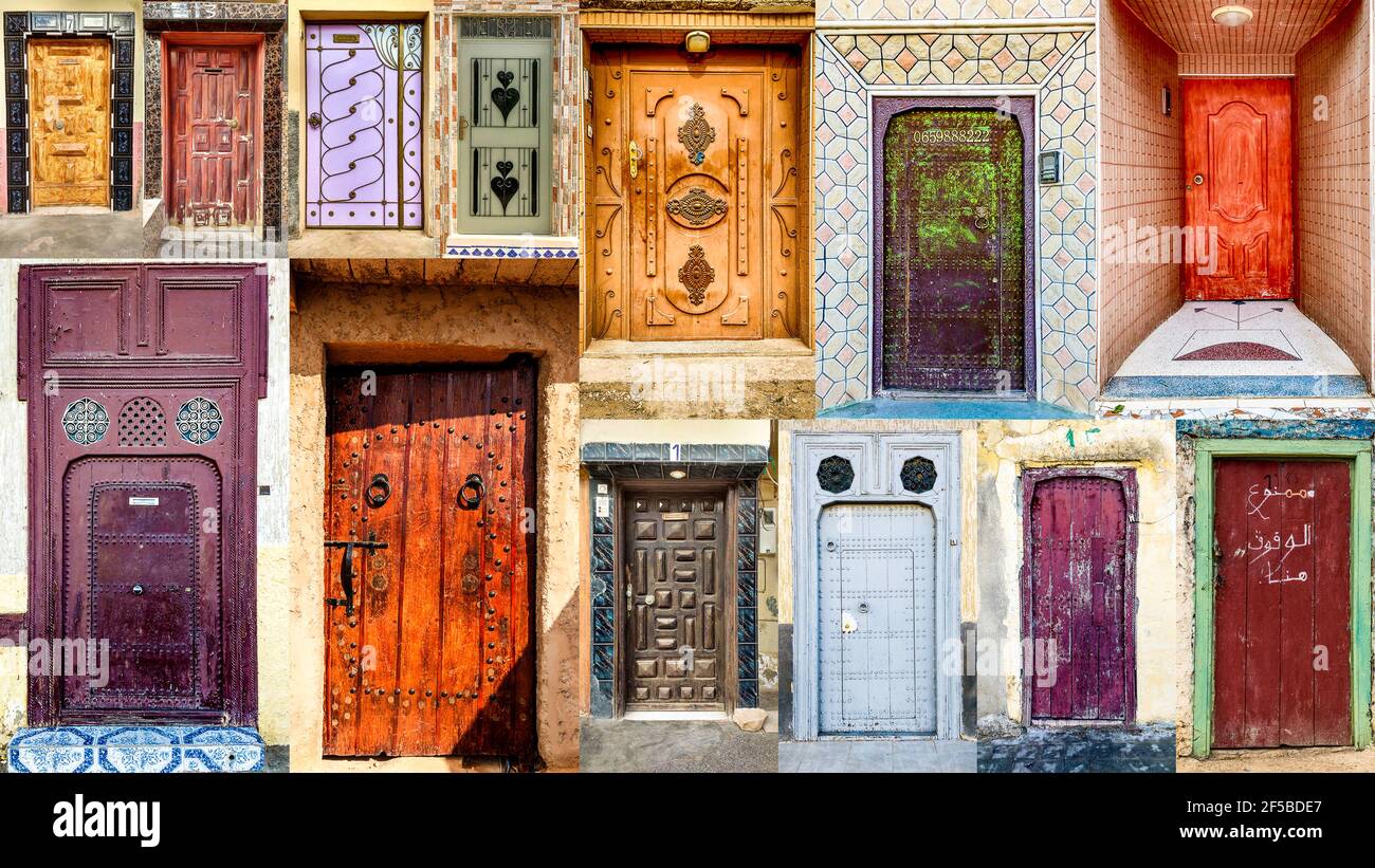 Collection of individually designed arabic style entrance doors in ...