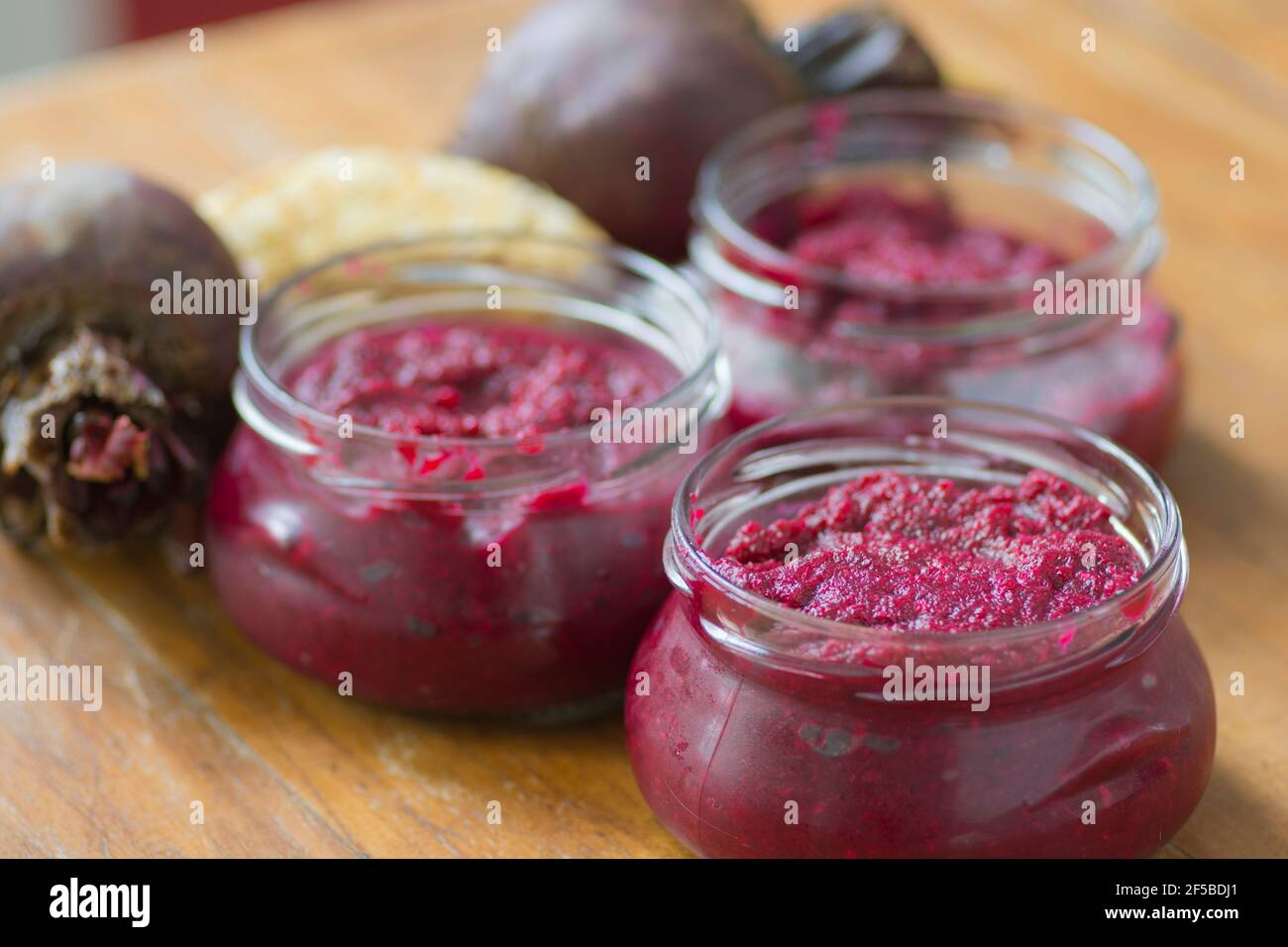 Bowls of homemade Red Chrain, a spicy paste made of grated Horseradish ...