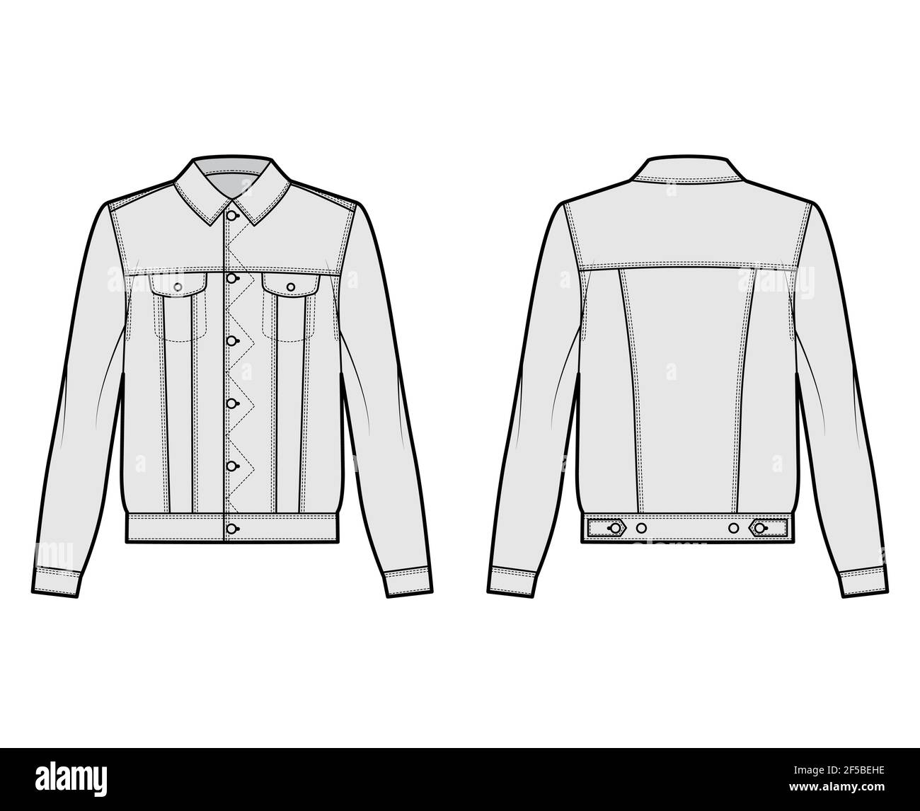 Faded jeans jacket Stock Vector Images - Alamy
