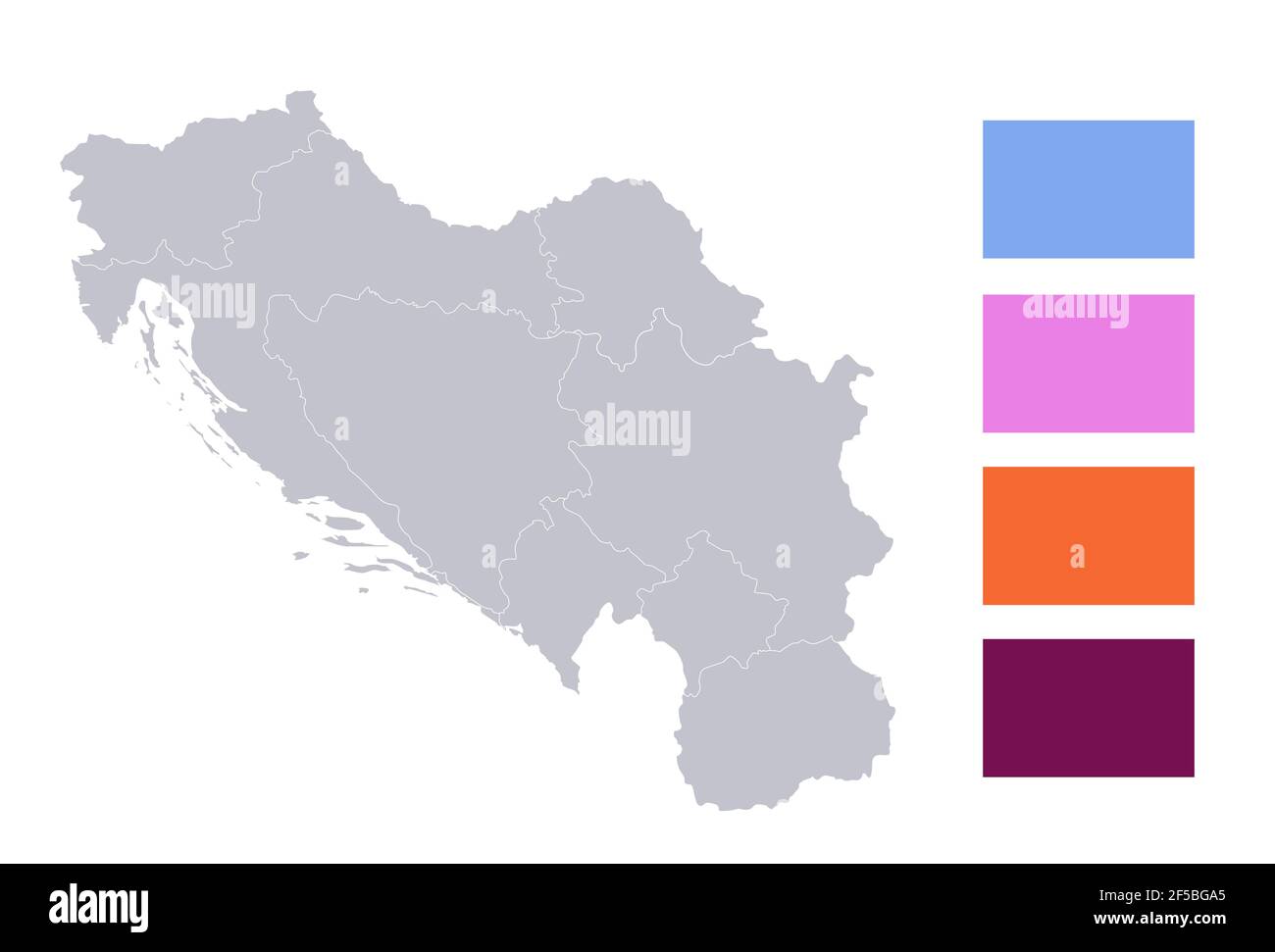 Blank Map Of Yugoslavia Infographics Of Yugoslavia Map, Individual Regions Blank Stock Photo - Alamy