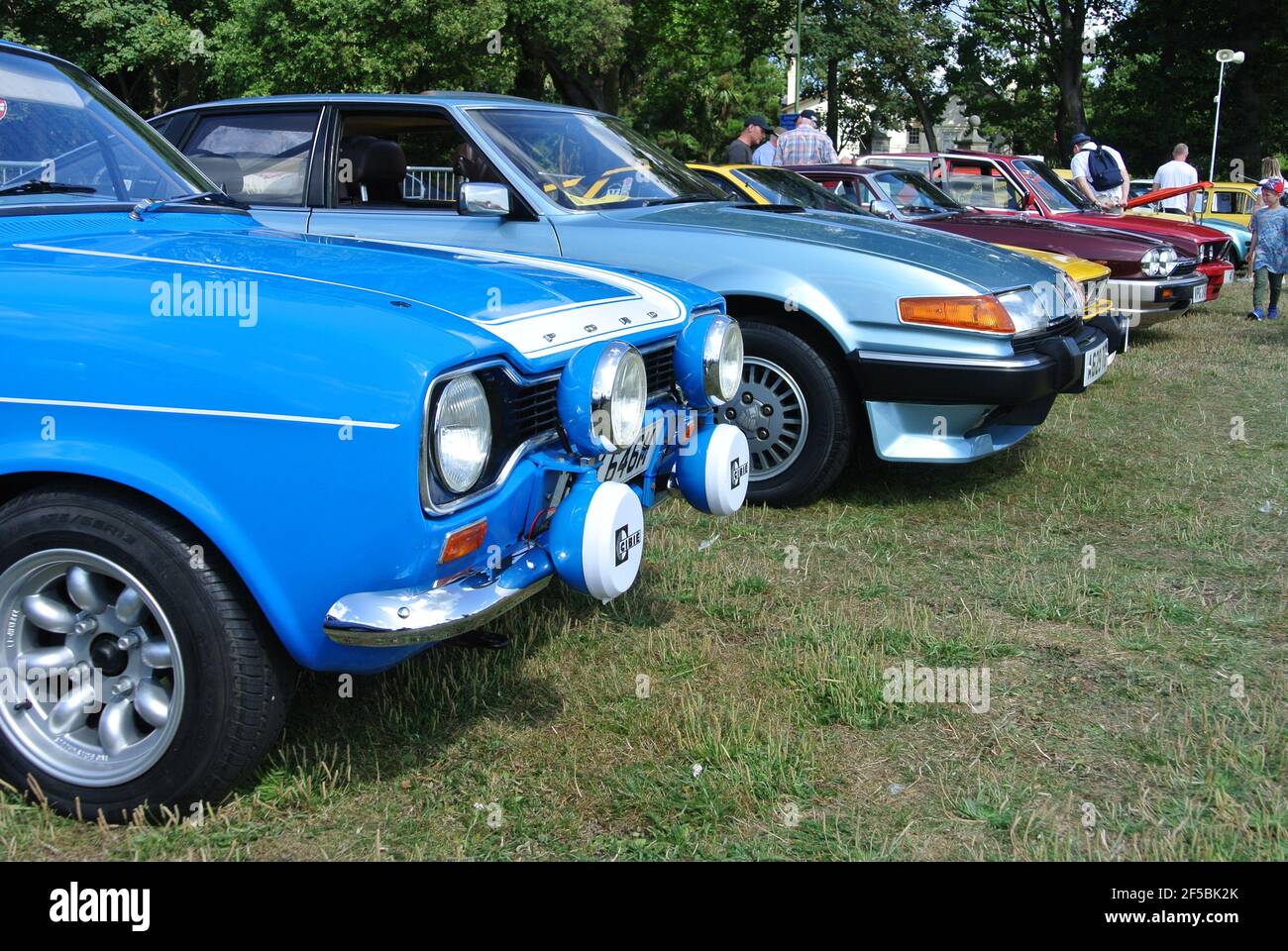 A line of classic cars parked up on display at the Riviera classic car