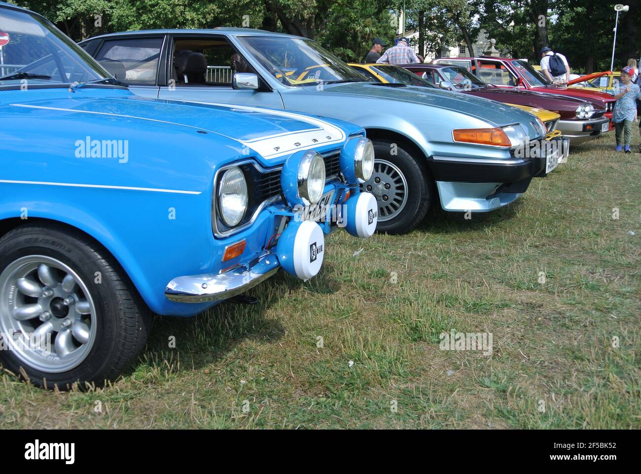 A line of classic cars parked up on display at the Riviera classic car