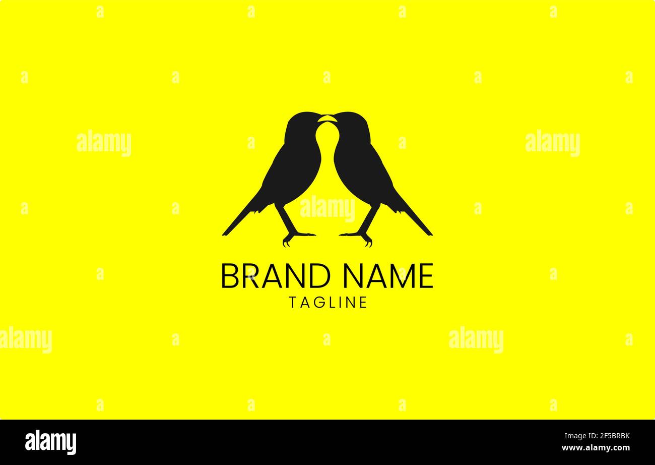 Bird Couple Silhouette Illustration Logo Design Vector Template ...