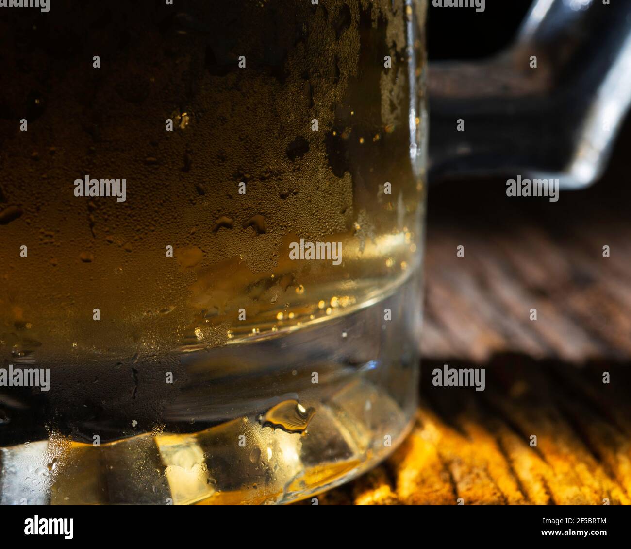 a mug of beer on a black background Stock Photo