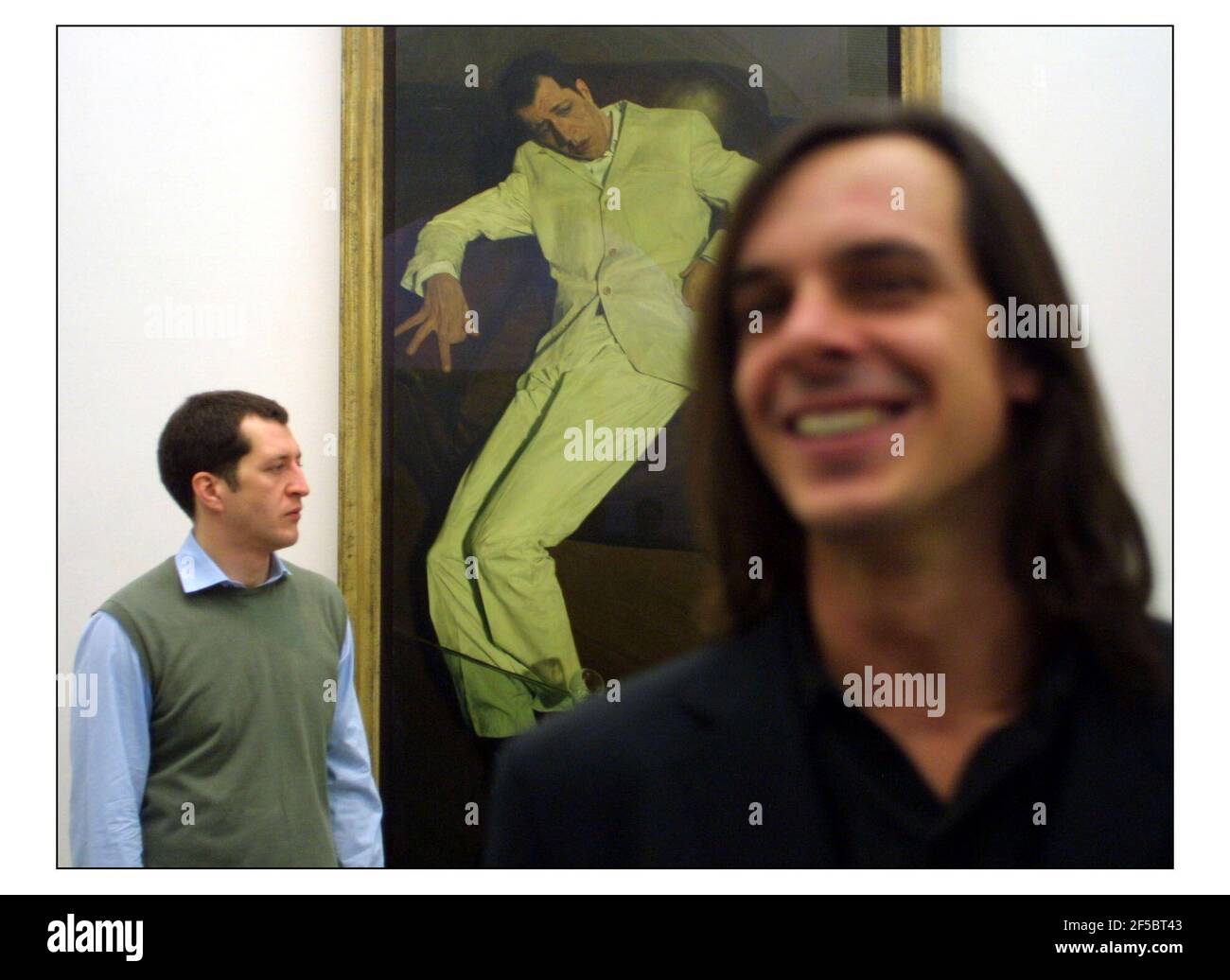 Phil Hale (long hair) The artist of a new portrait of composer Thomas ...