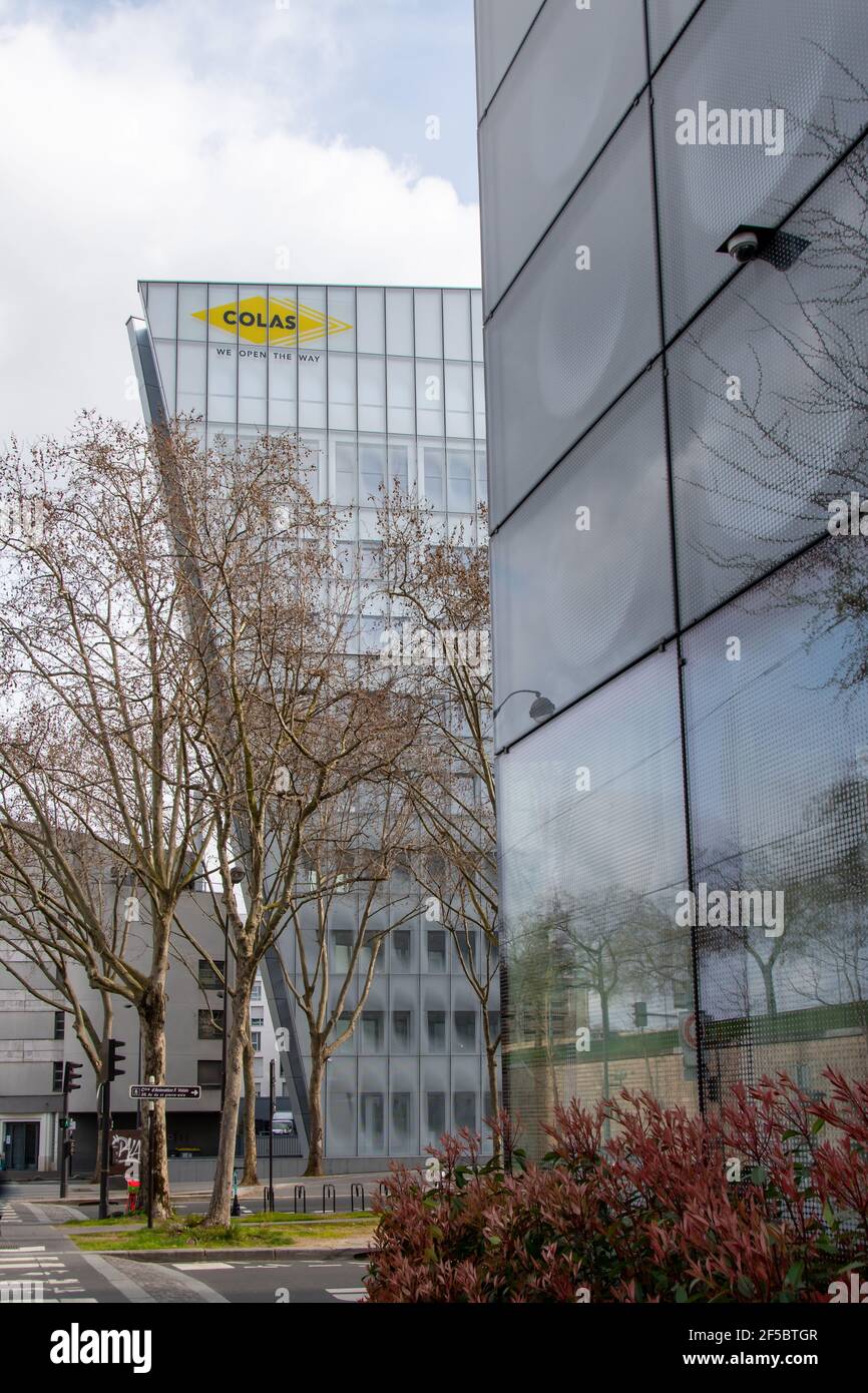 Exterior view of the headquarters' building  of Colas, a French public works company subsidiary of the Bouygues group Stock Photo
