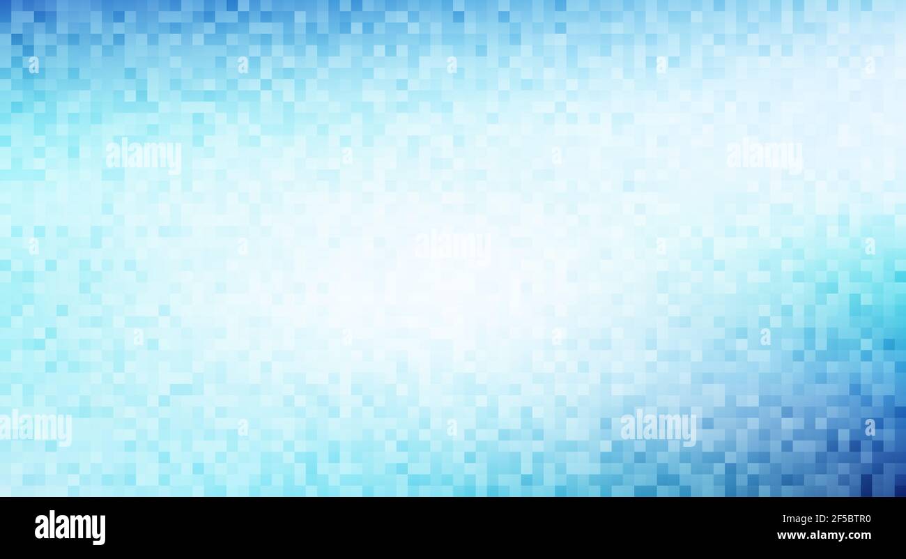 Abstract blue and pale turquoise pixel background. Graphic pattern Stock Photo