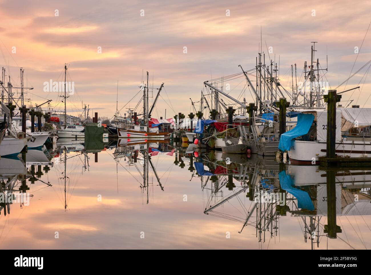Richmond, British Columbia, Canada – January 10, 2018. Fisherman’s Wharf Steveston. Stock Photo