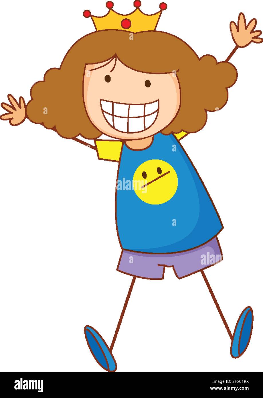 A doodle girl cartoon character isolated illustration Stock Vector ...