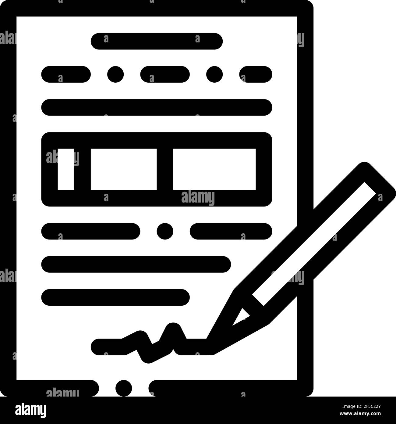 signing contract administrator line icon vector illustration Stock ...