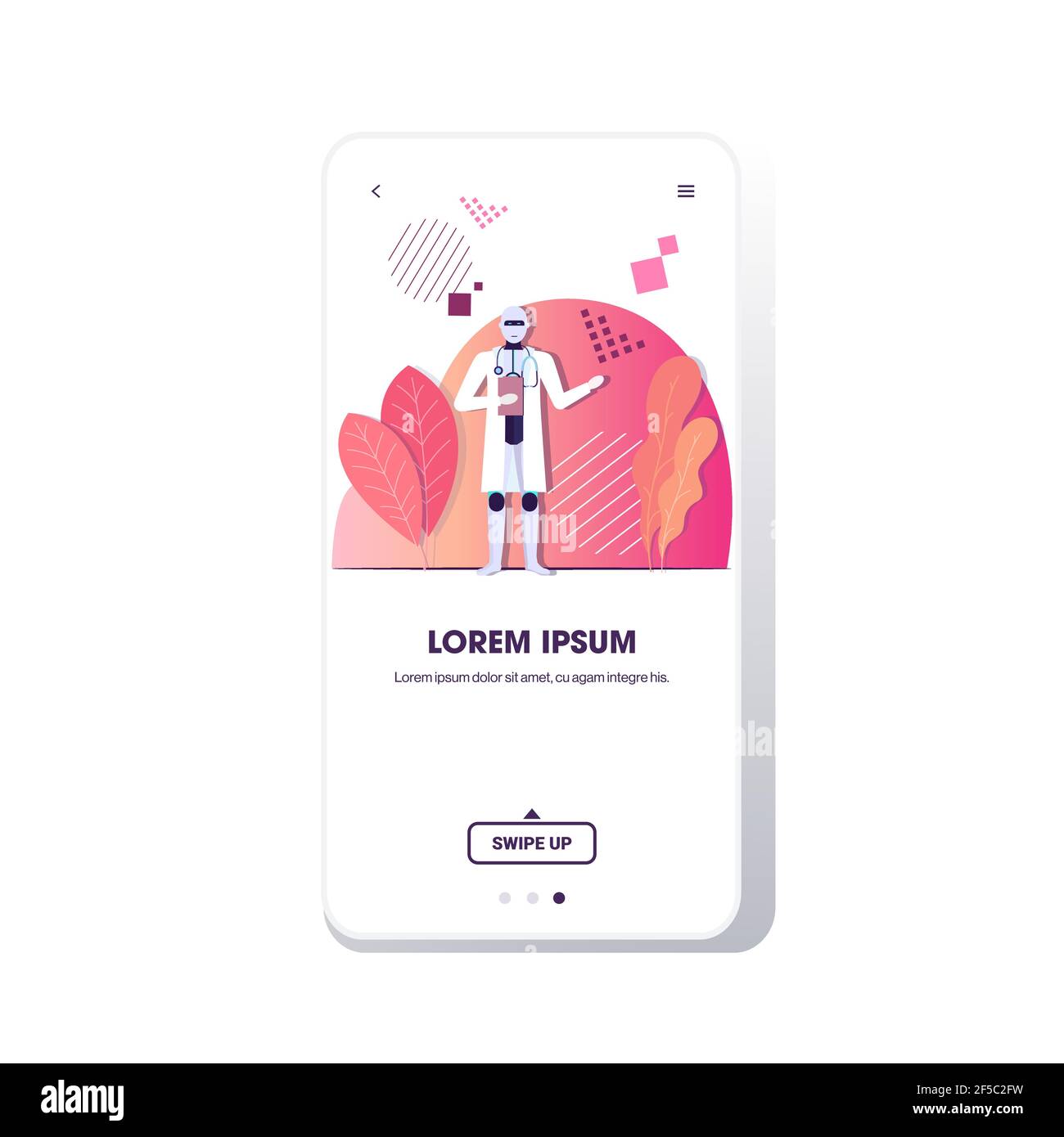 robot doctor with stethoscope holding clipboard artificial intelligence