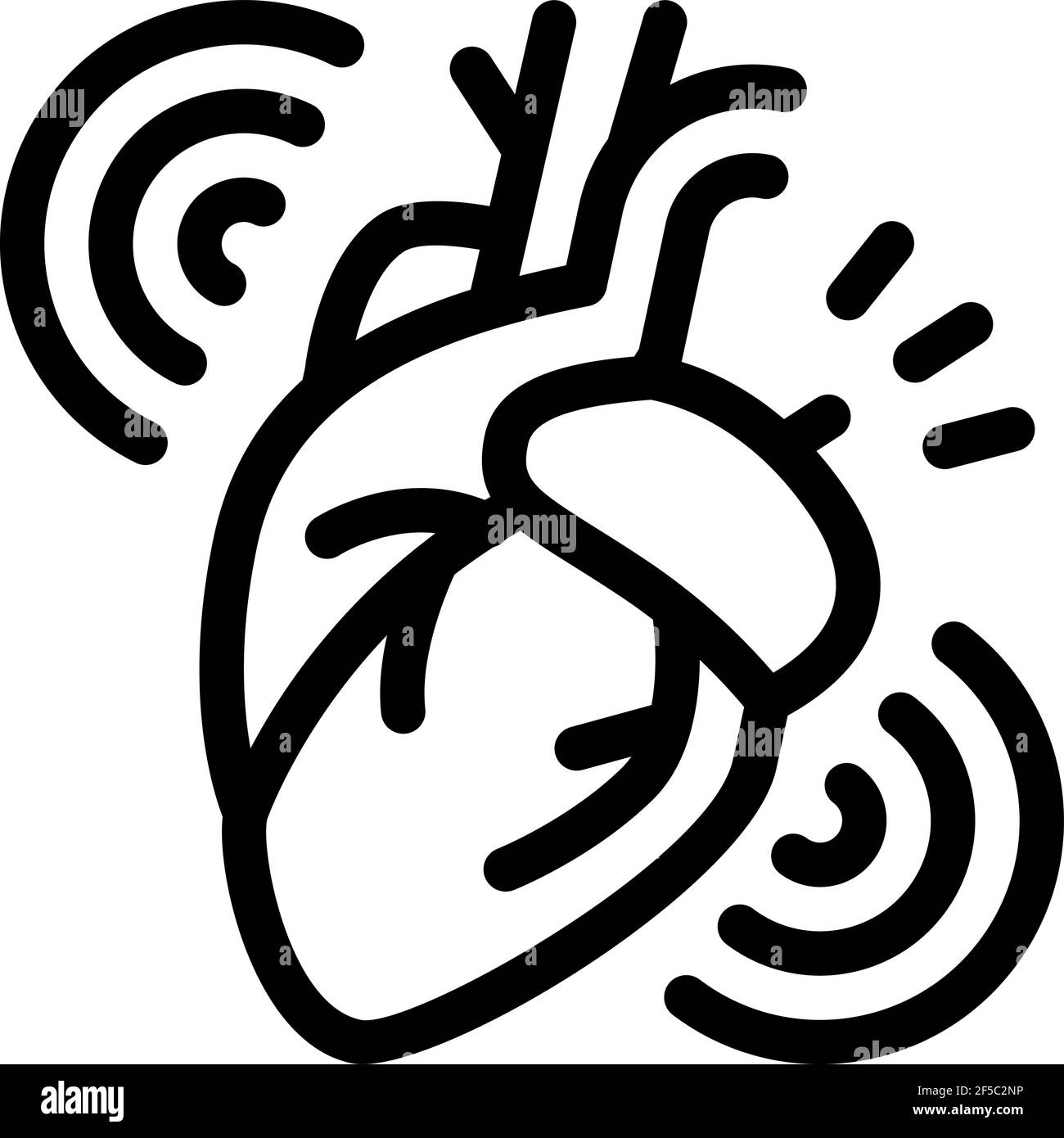 heart attack line icon vector illustration sign Stock Vector Image