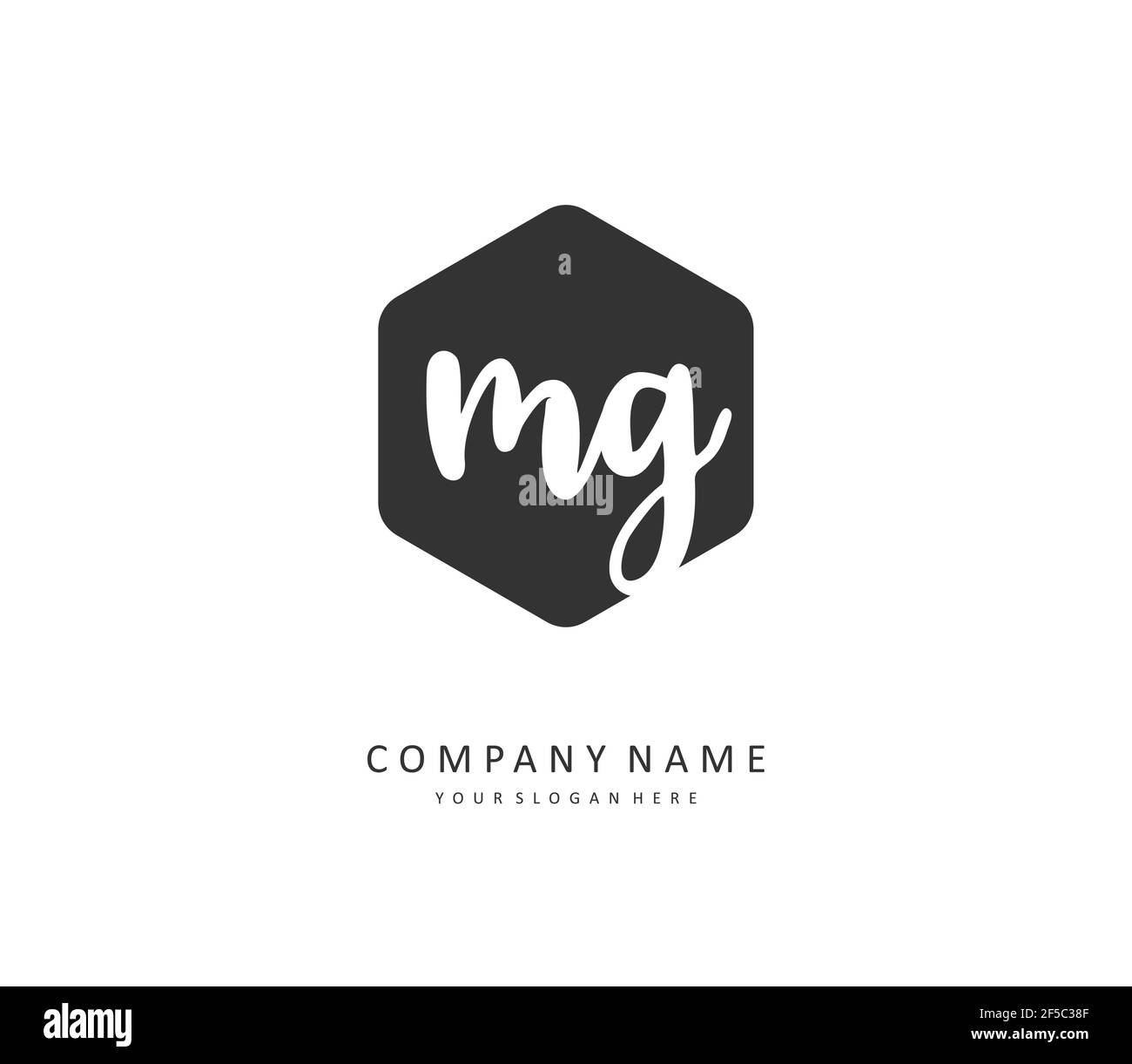 MG Initial letter handwriting and signature logo. A concept handwriting ...