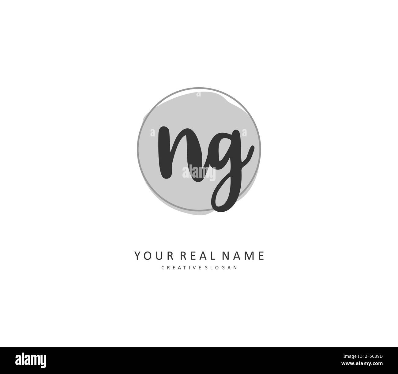 NG Initial letter handwriting and signature logo. A concept handwriting initial logo with template element. Stock Vector