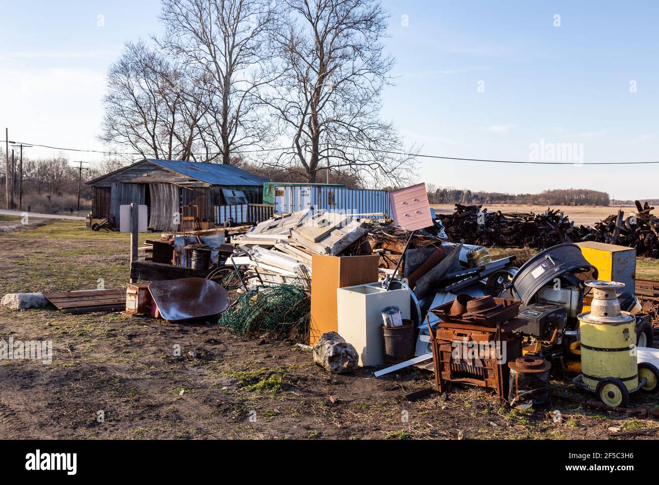 A junk pile in North Judson, Indiana, USA Stock Photo Alamy