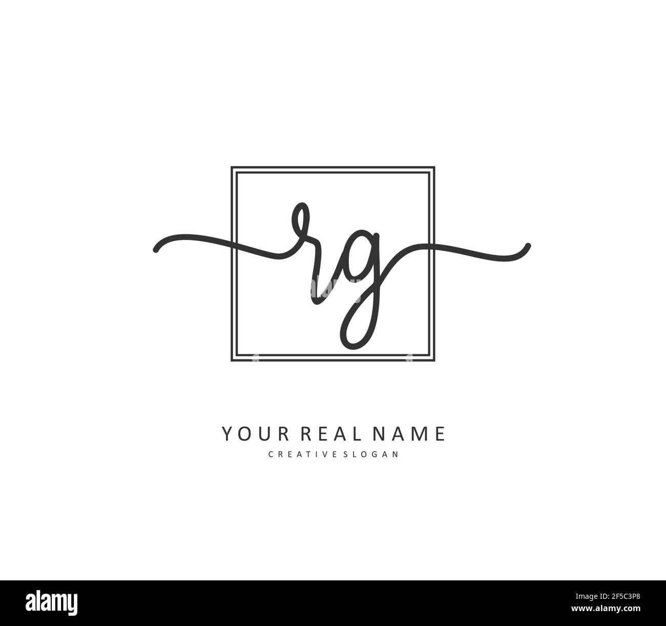 Rg Initial Letter Handwriting And Signature Logo A Concept Handwriting