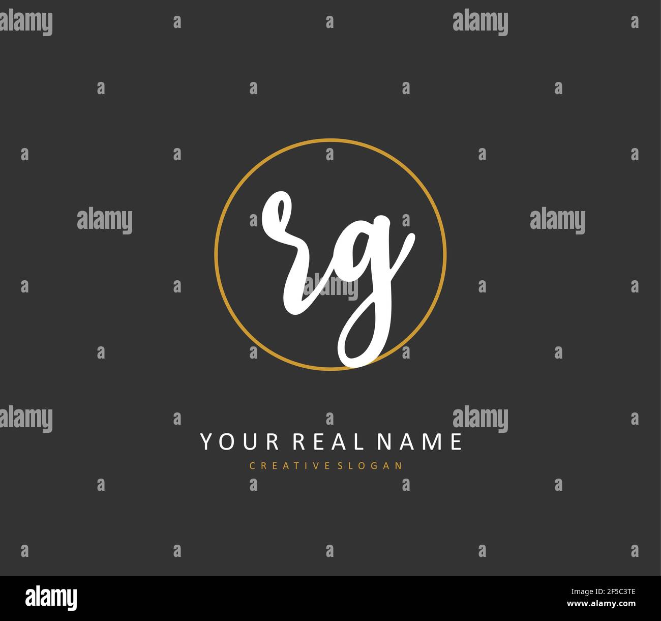 Rg Initials Basic RG Initial letter handwriting and signature logo. A concept handwriting ...