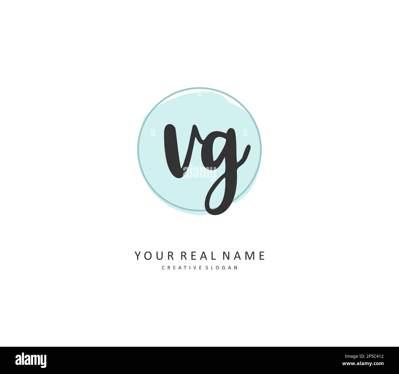 VG Initial letter handwriting and signature logo. A concept handwriting initial logo with template element. Stock Vector
