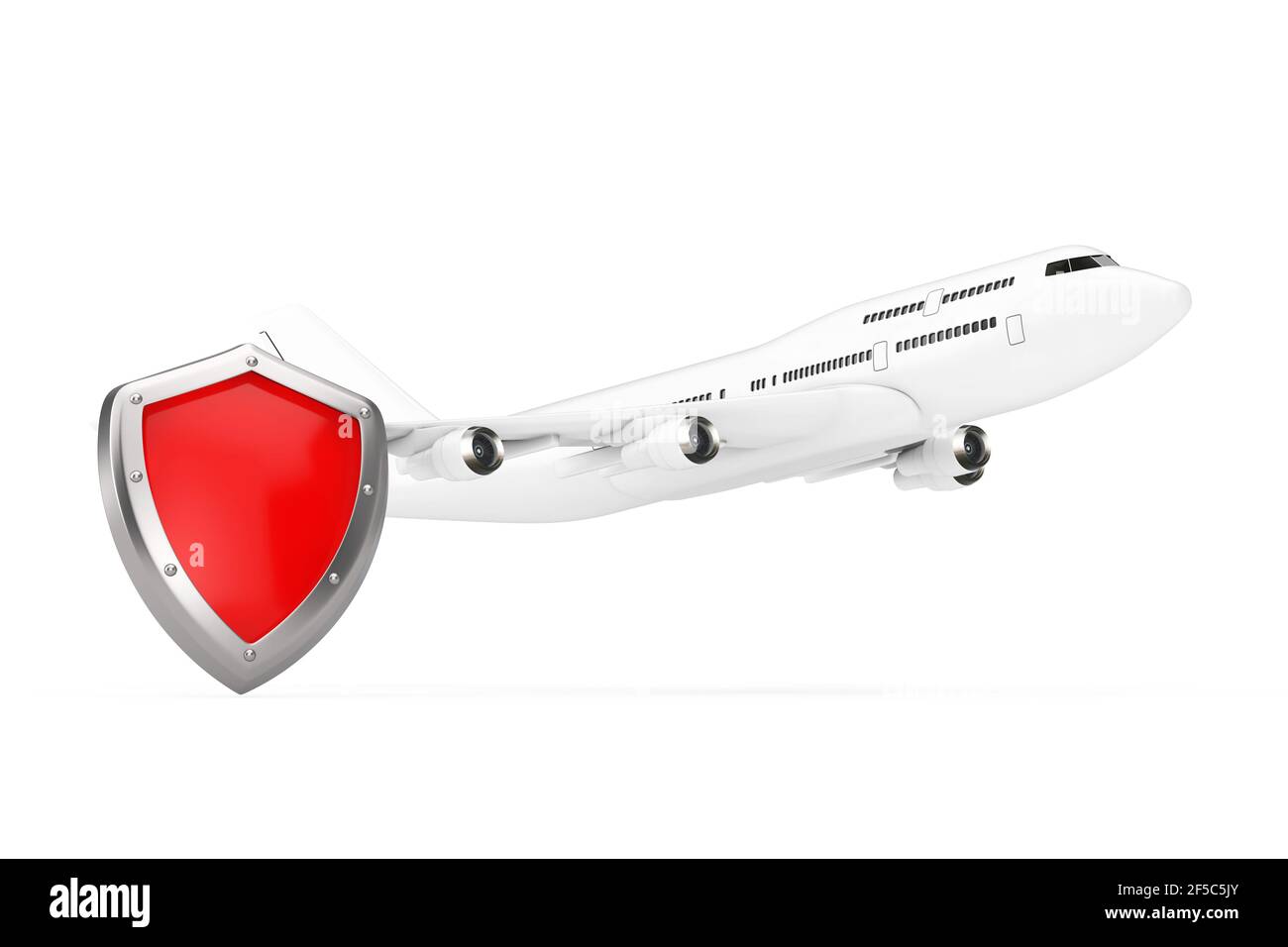 Aircraft Maintenance and Safety Concept. White Jet Passengers Airplane