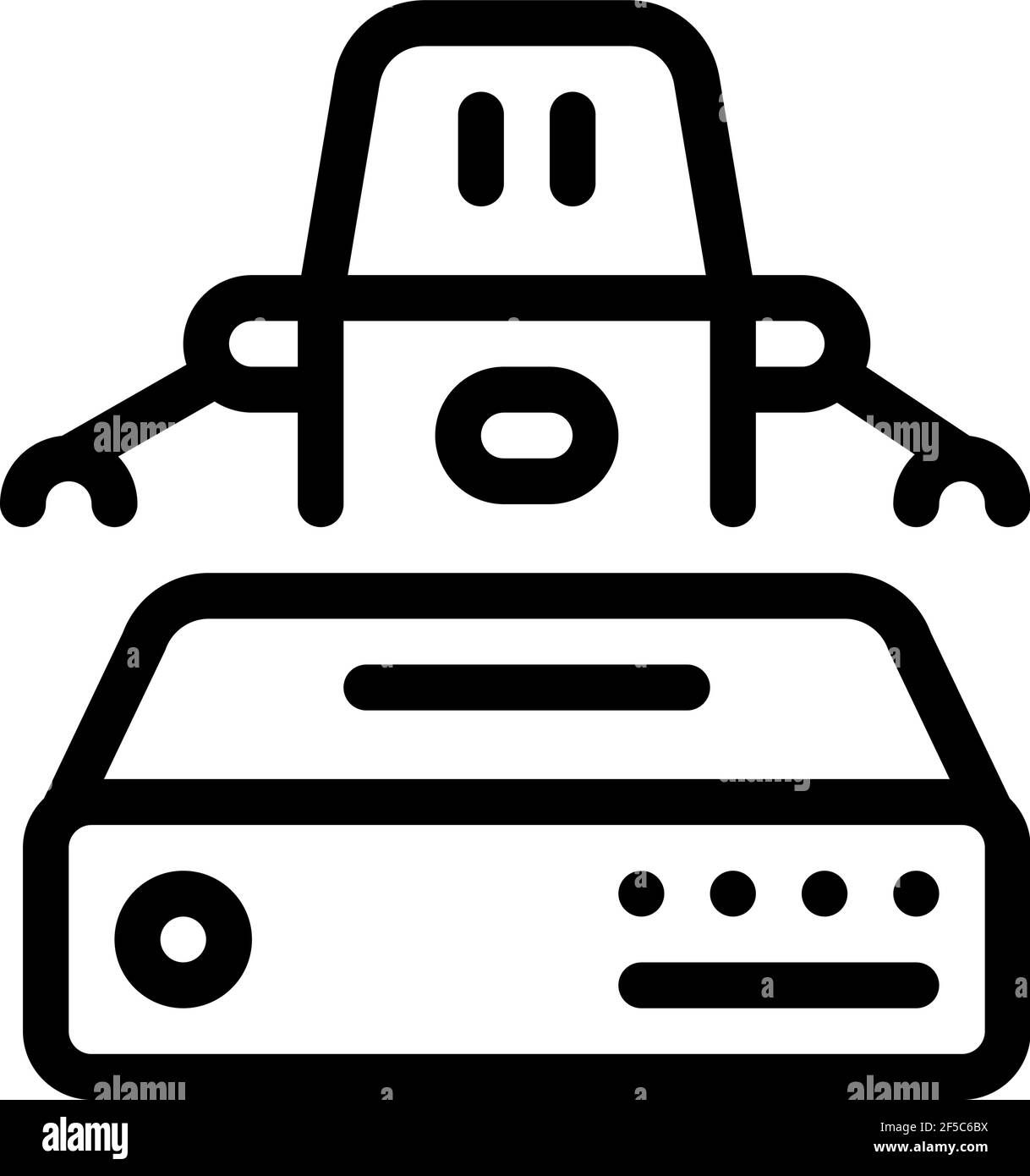 automation machine learning line icon vector illustration Stock Vector ...