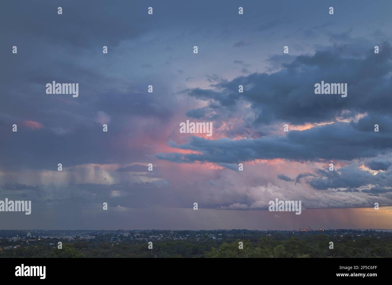 Storm clouds at sunset, Western Australia Stock Photo