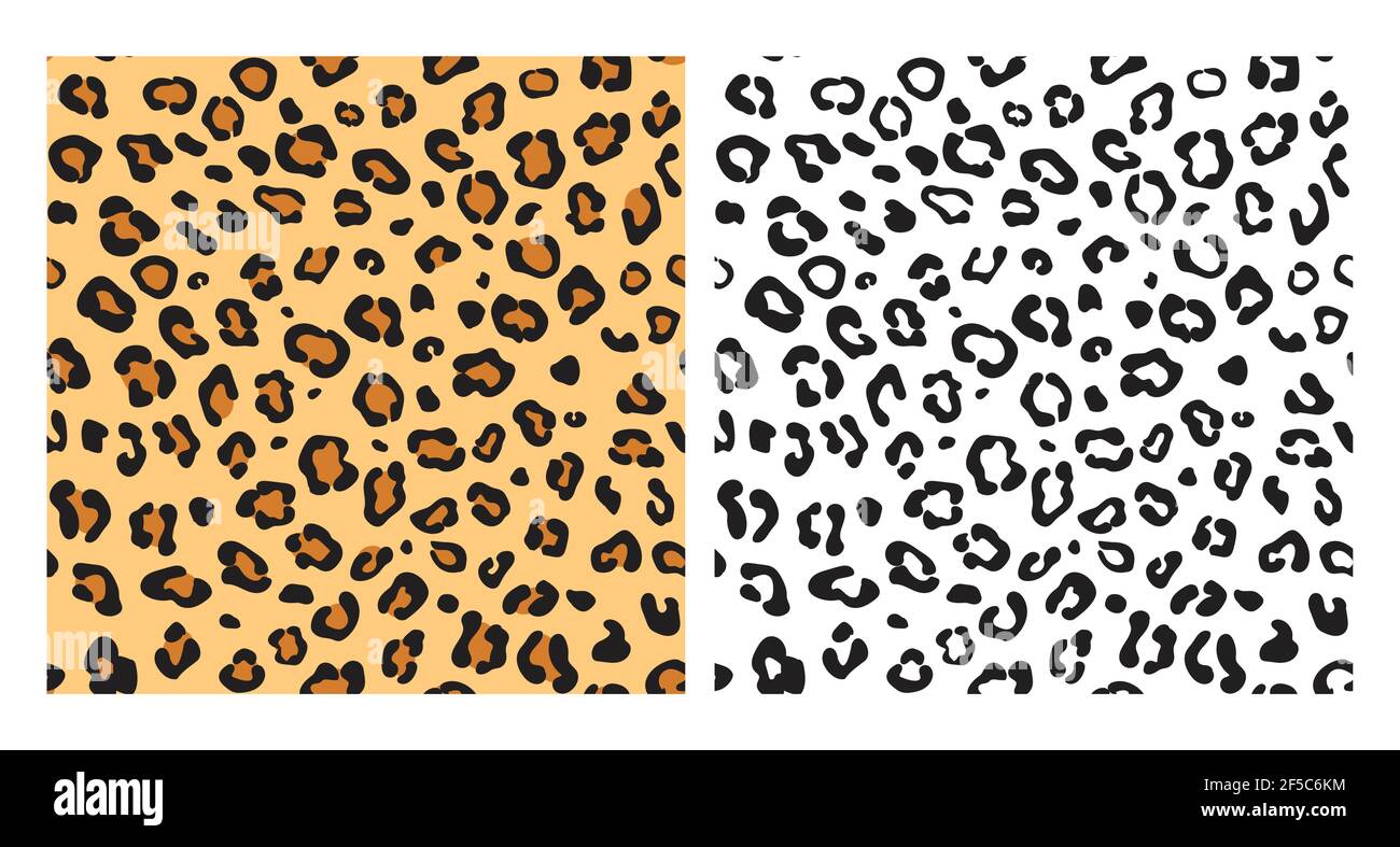 Leopard seamless pattern background. Leopard texture with color pattern and black pattern isolated design. Stock Vector